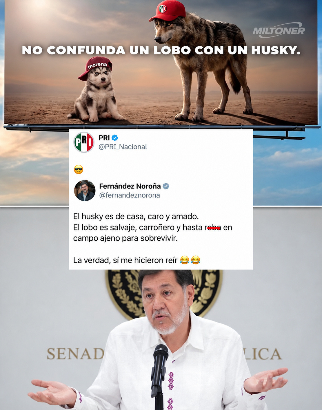 El meme del PRI con husky y lobo que encendió la pelea digital con Morena