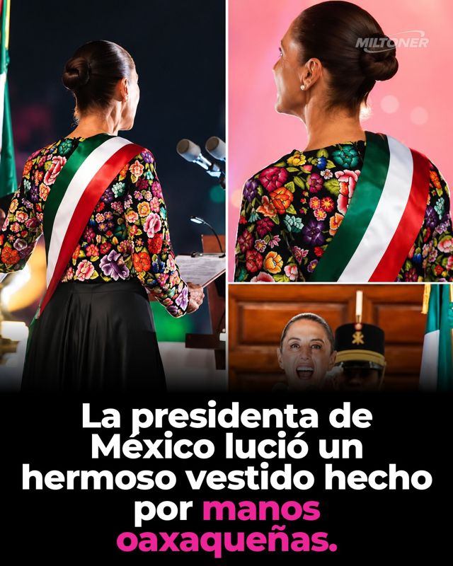 El vestido de Sheinbaum en el Grito 2026 tuvo sello de Juchitán: quiénes lo hicieron