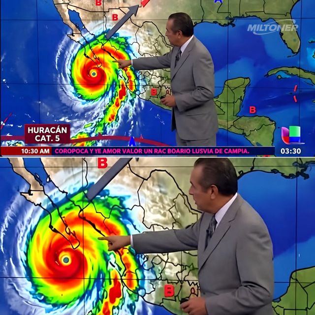 Cuando la meteoróloga quedó fuera del cuadro y entró el presentador del clima