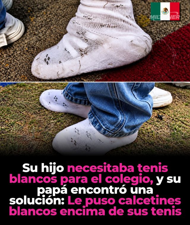 El ingenio de un papá para “cumplir” el uniforme con unos calcetines blancos